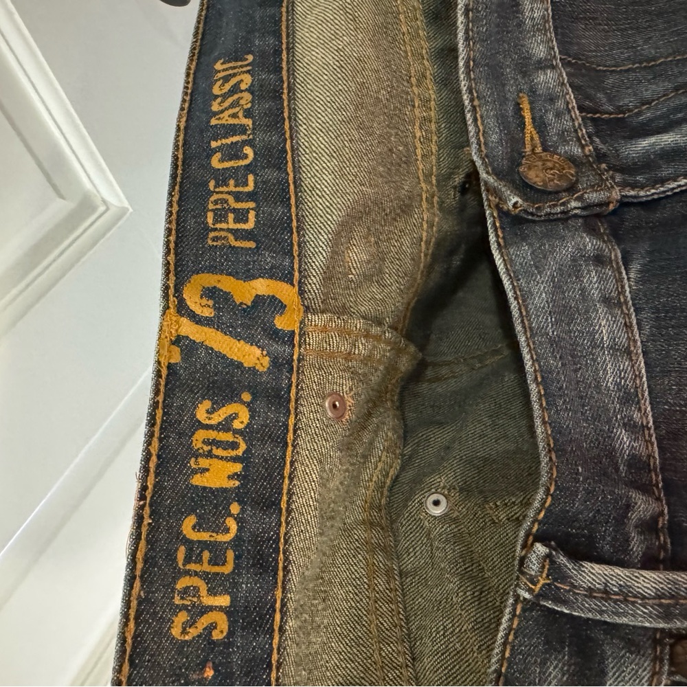Rare Vintage Pepe Jeans London – Size 42x34 – Leather-Look Pocket Western Denim - Picture 6 of 9